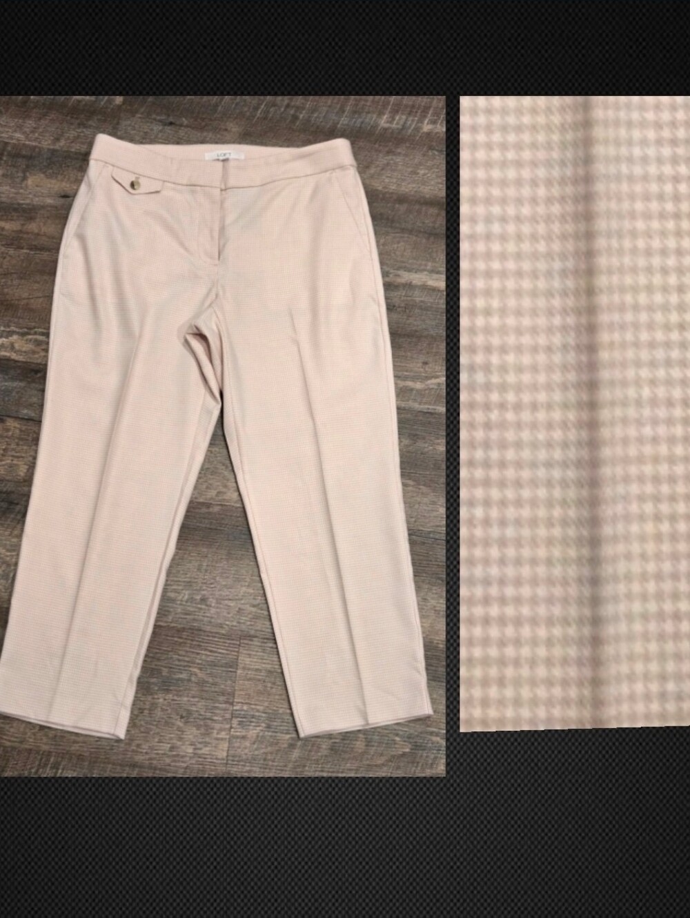 Loft checkered crop pants, 8 petite